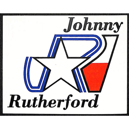 Johnny Rutherford Decal / Sticker c1970's-80's Small 2 1/4" x 2 7/8" VGC NOS