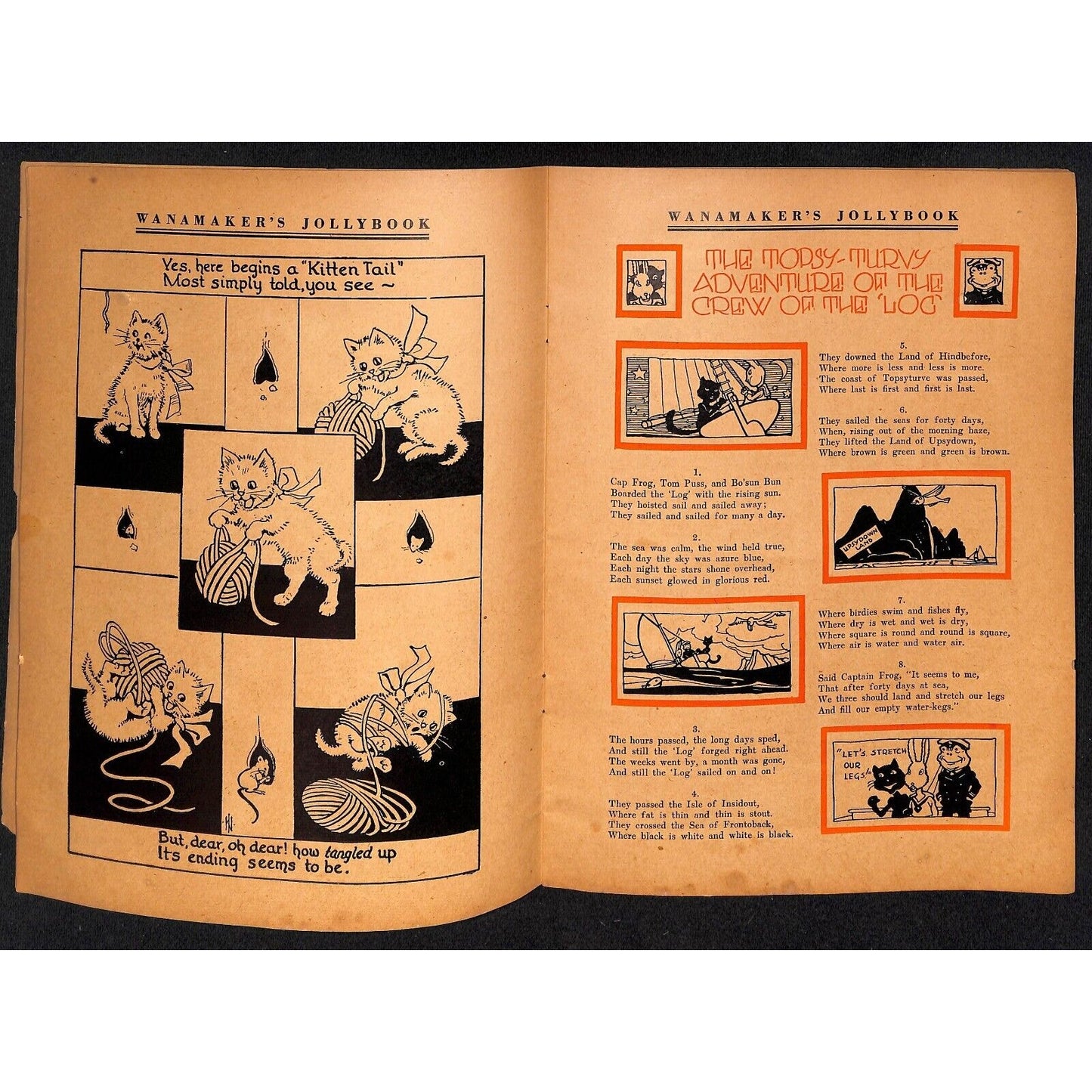 1931 Wanamaker's "Jollybook for Boys and Girls" Stories Cutouts 32pp Scarce
