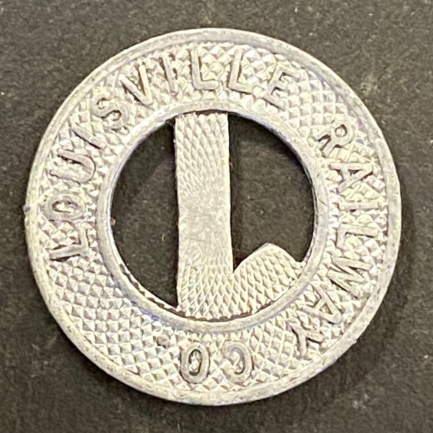 Louisville Railway Alum. Good For One Fare Transit Token 16mm (#1)