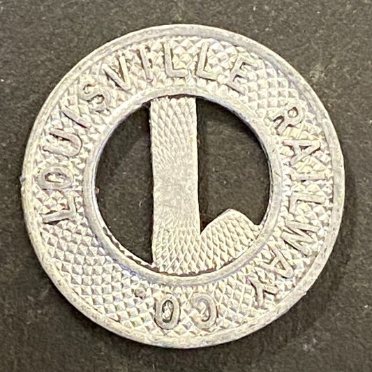 Louisville Railway Alum. Good For One Fare Transit Token 16mm (#1)