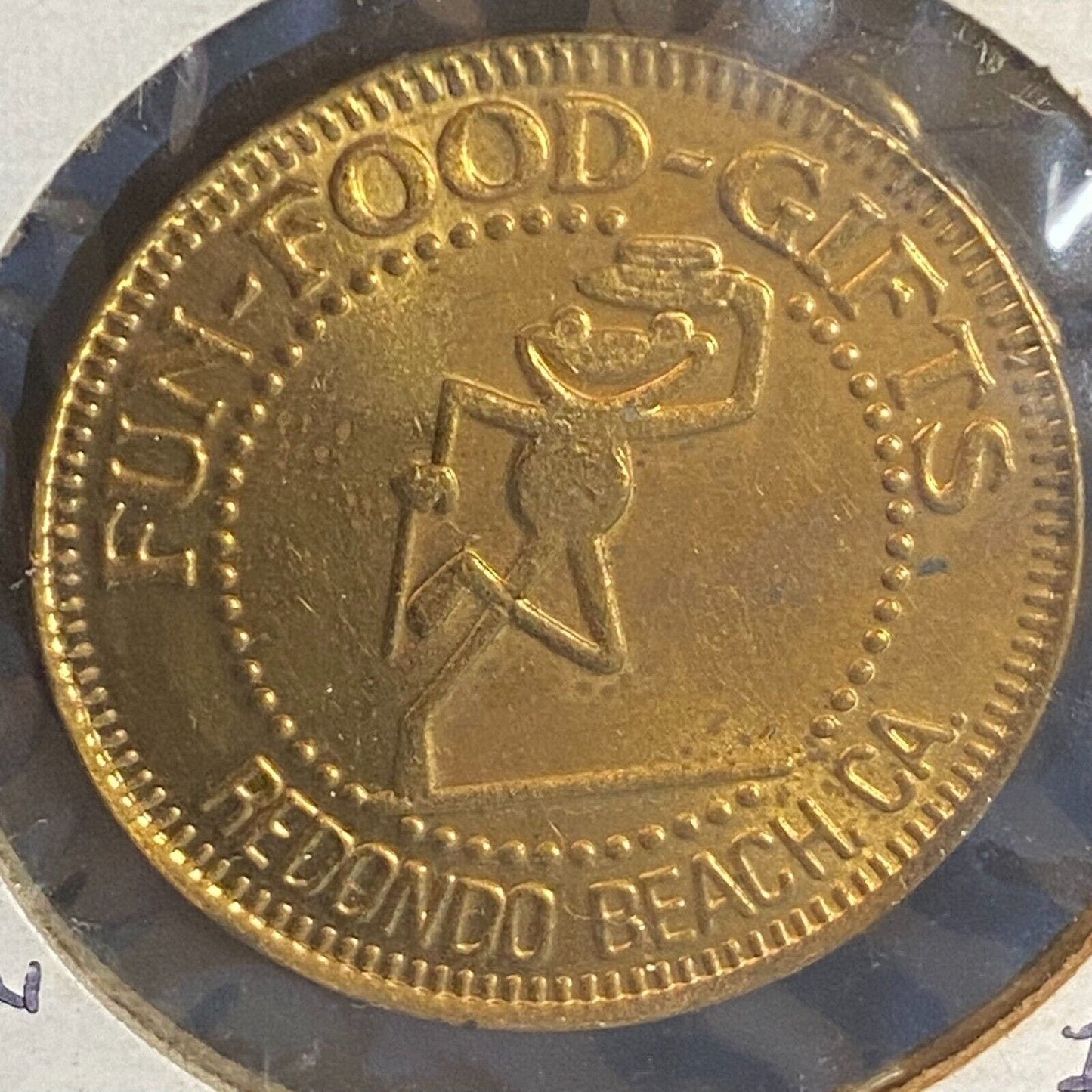 Redondo Beach Modern Trade Stimulator Prize Token Bronze 25mm Tap Dancing Frog