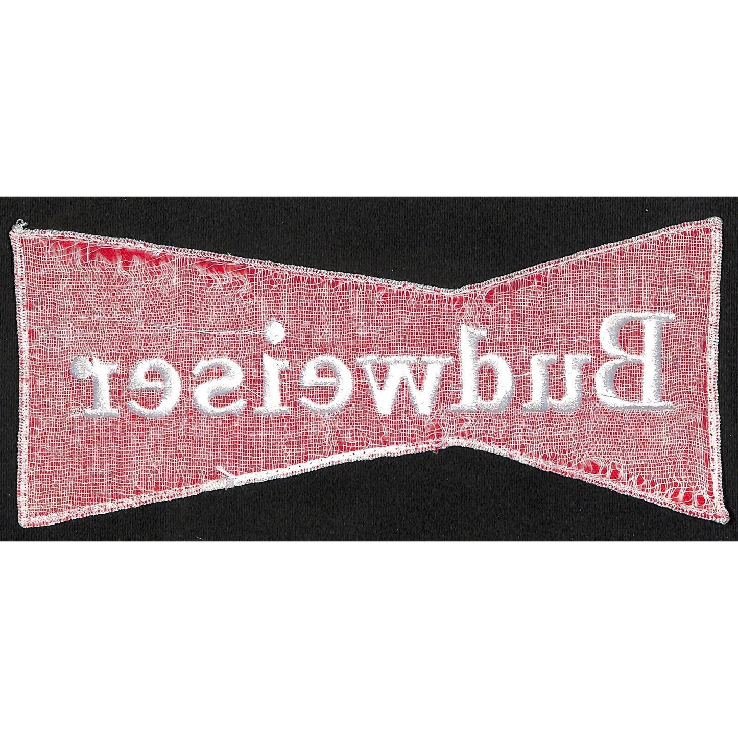 Budweiser Bowtie Vintage Soft Embroidered Patch 3 3/4" x 9" NOS VGC c1960's-70'