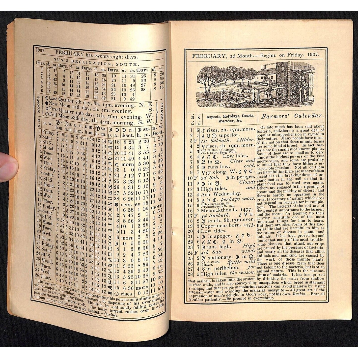 1907 Maine's Farmers Almanac Daniel Robinson Charles E Nash Augusta 48pp* Scarce