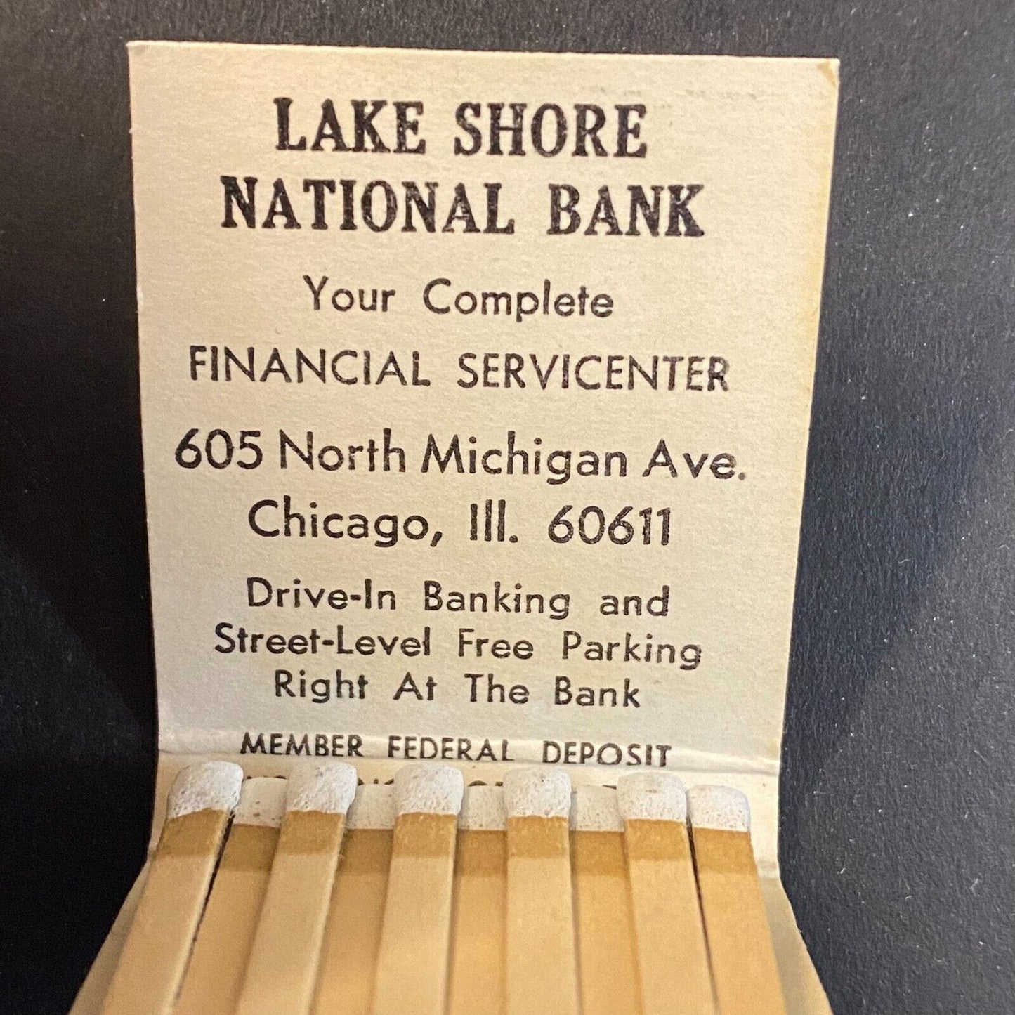 Lake Shore National Bank Chicago 50 Years 1920 - 1970 Full Matchbook VGC