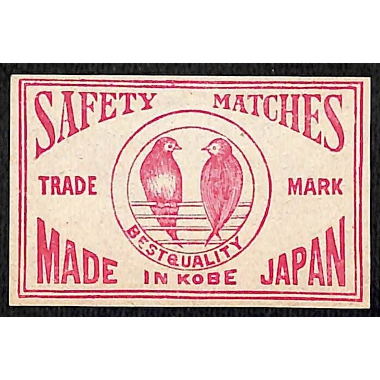 Birds on a Wire Made in Japan c1900-1920's Matchbox Label VGC