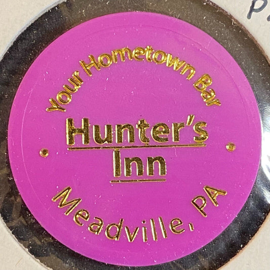 Meadville, PA Hunter's Inn c1980's-90's Plastic Token G/F One Mug Beer