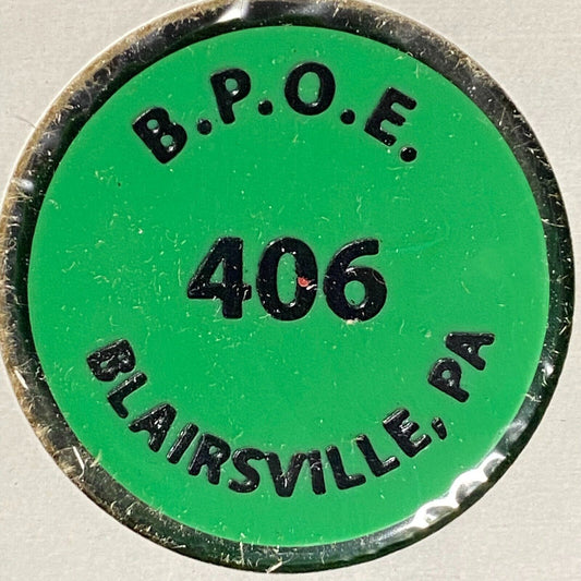 Blairsville, PA BPOE Elks Lodge 406 Plastic Drink Token G/F Draft Beer