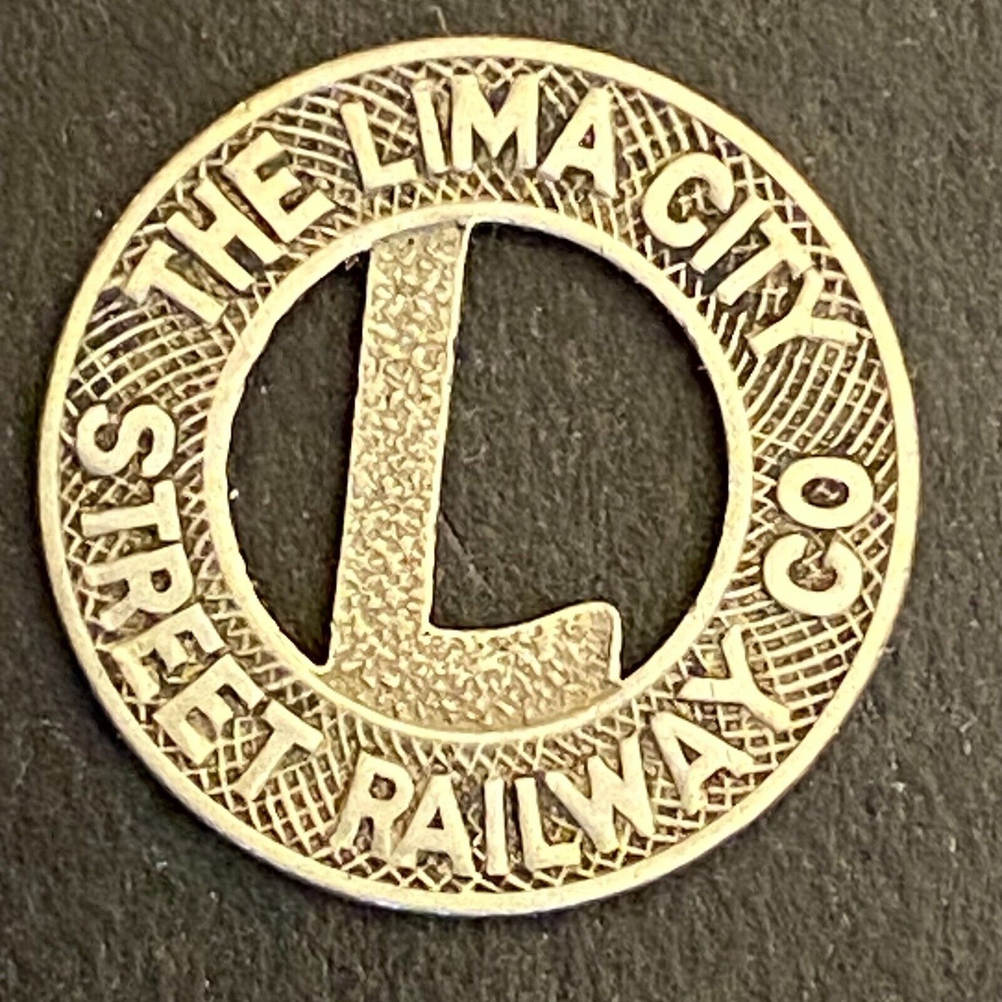 Lima City Street Railway Co (Ohio) G/F One Fare Transit Token 16mm c1949 (#4)