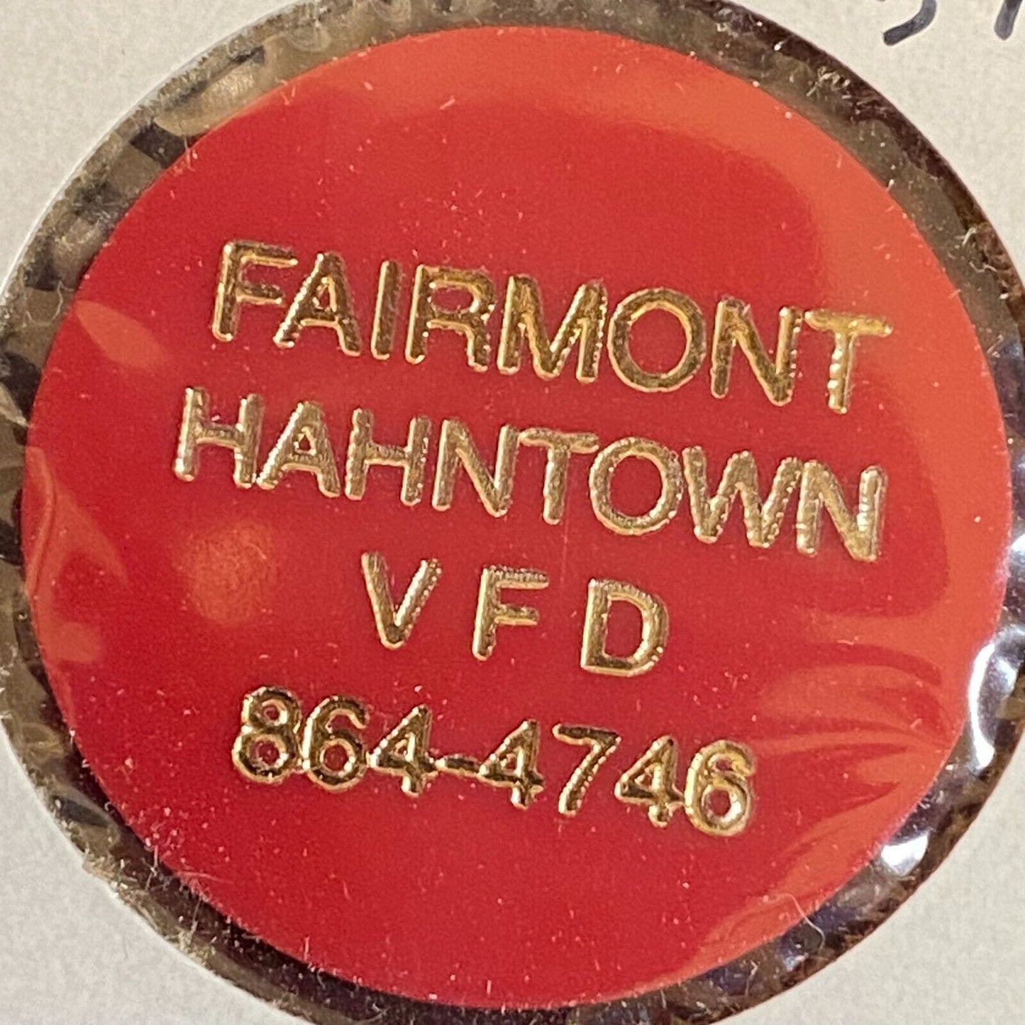 Irwin, PA Fairmont Hahntown VFD c1970's-80's Plastic "G/F Bottle Beer" Token