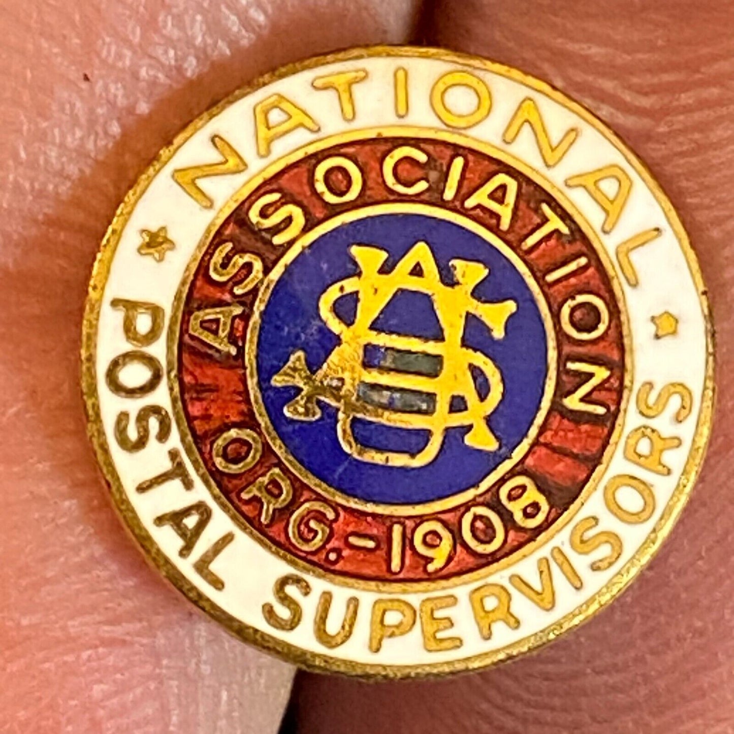 National Postal Supervisors Association Color Enameled Lapel Pin 13mm - No Nut