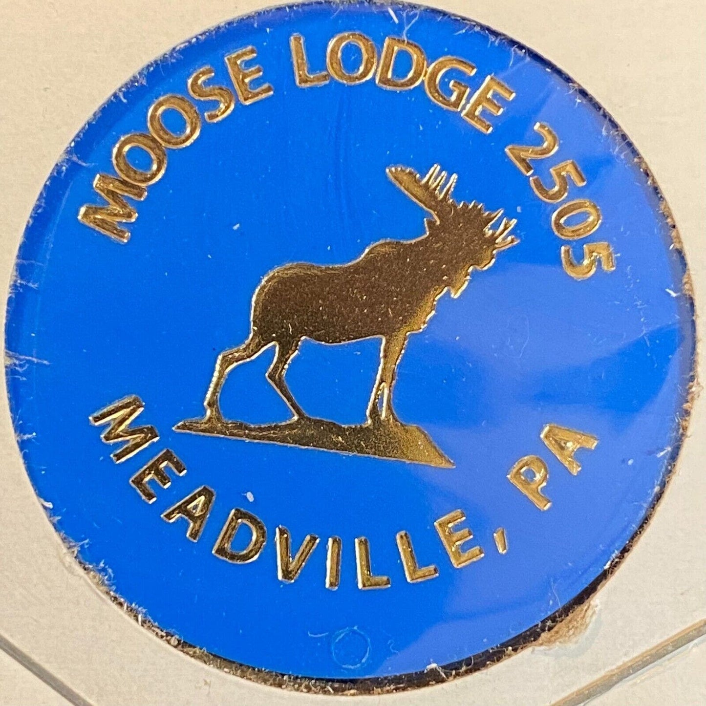Meadville, PA Moose Lodge 2505 c1980's Plastic Token "G/F One Beer"