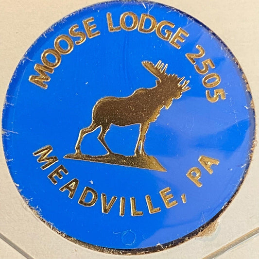 Meadville, PA Moose Lodge 2505 c1980's Plastic Token "G/F One Beer"