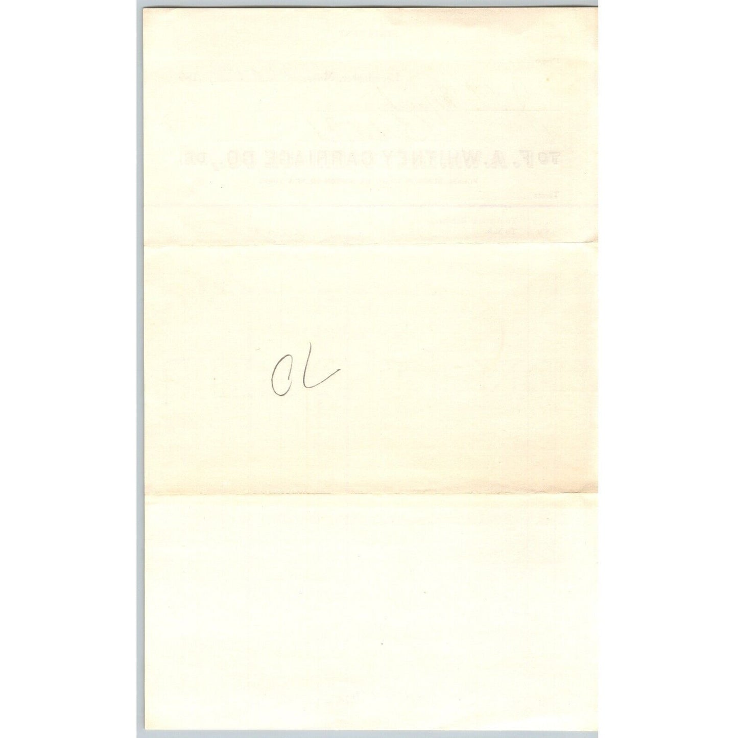 F.A. Whitney Carriage Co. Baby Leominster, MA 1896 Billhead / Statement VGC