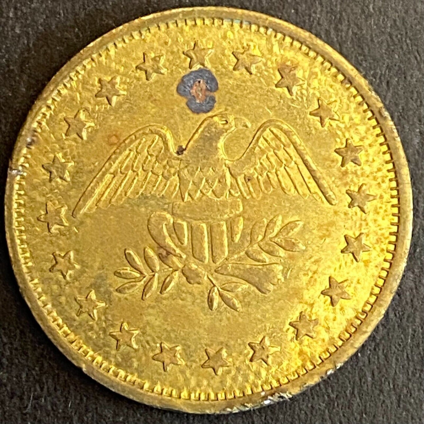 Decatur, IL ? G/F One Fare Transit Blank Eagle Token 23mm Scarce