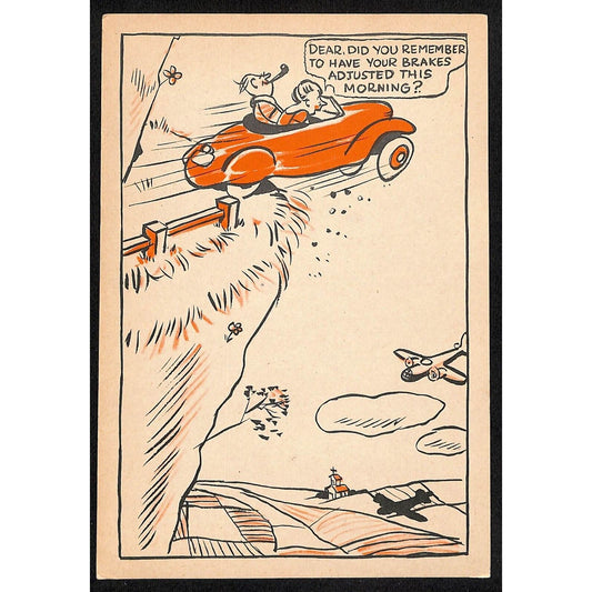 Magruder Motor Chrysler Plymouth Glasgow, MT Funny Brake Service #3 Postcard