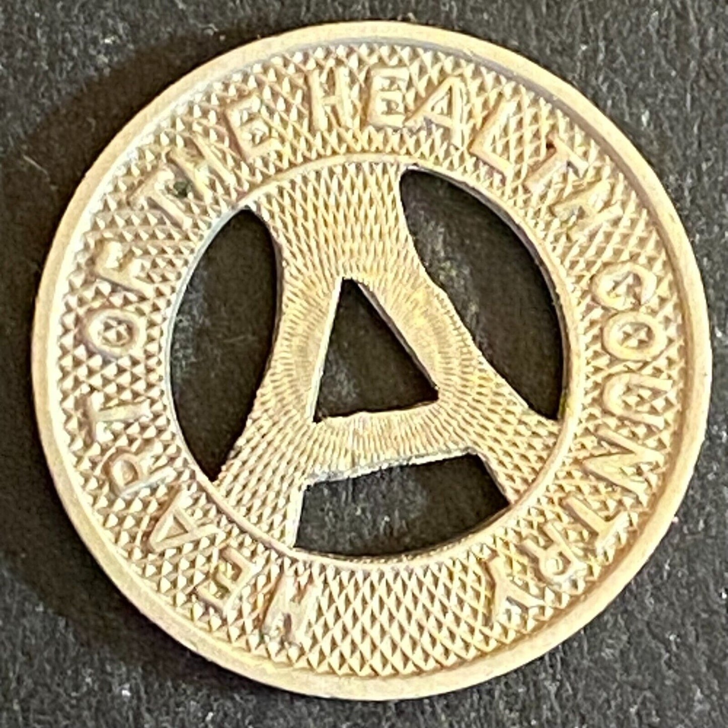Albuquerque Bus Co. "Health Country" Transit Token 16mm VGC Hanging "A" (#13)