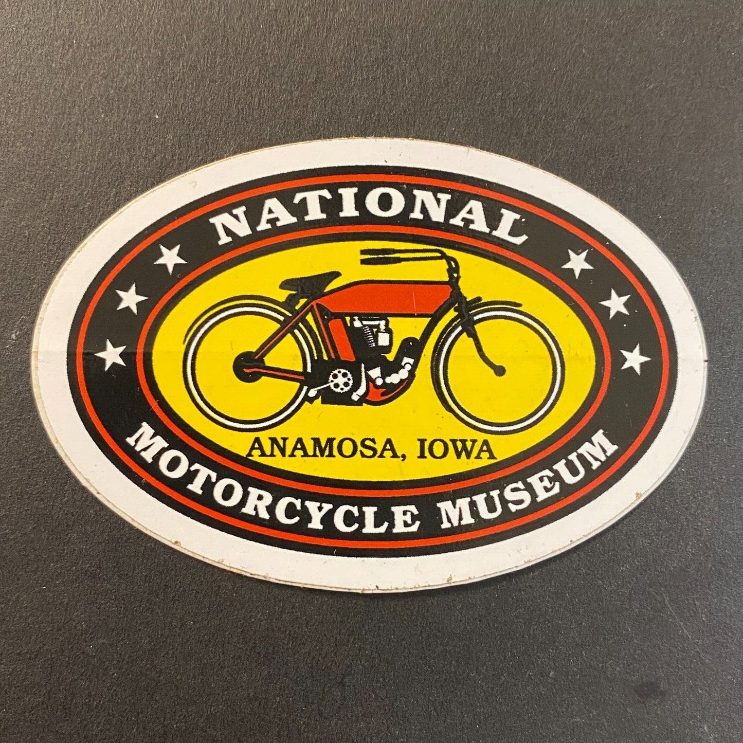 Anamosa, Iowa National Motorcycle Museum Sticker 2" x 3" c2001-2010