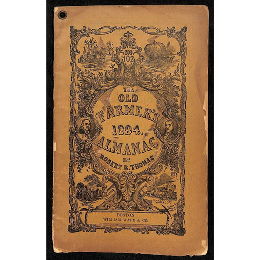 1894 Old Farmer's Almanac 48pp William Ware & Co., Boston / Columbia Bicycles Ad