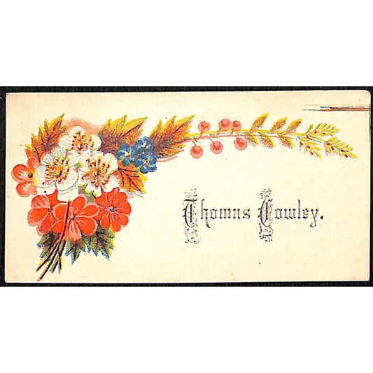 "Thomas Cowley" Victorian Calling Greeting Card - Floral