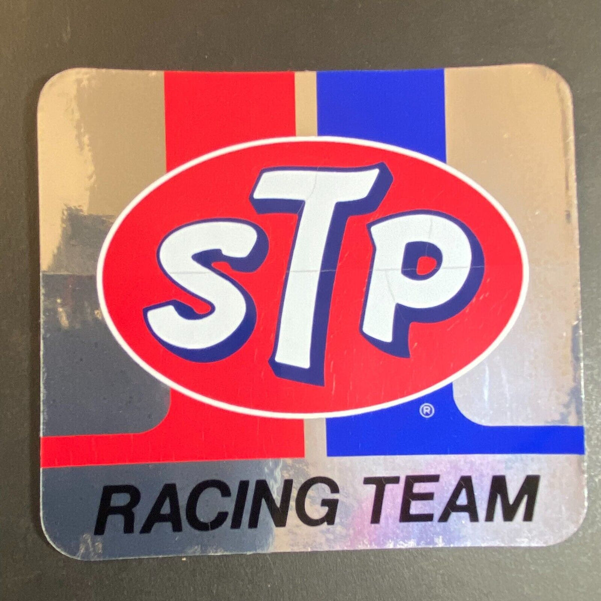 STP Racing Team Foil Decal / Sticker c1980's Petty? 3 1/2" x 3 7/8" VGC NOS