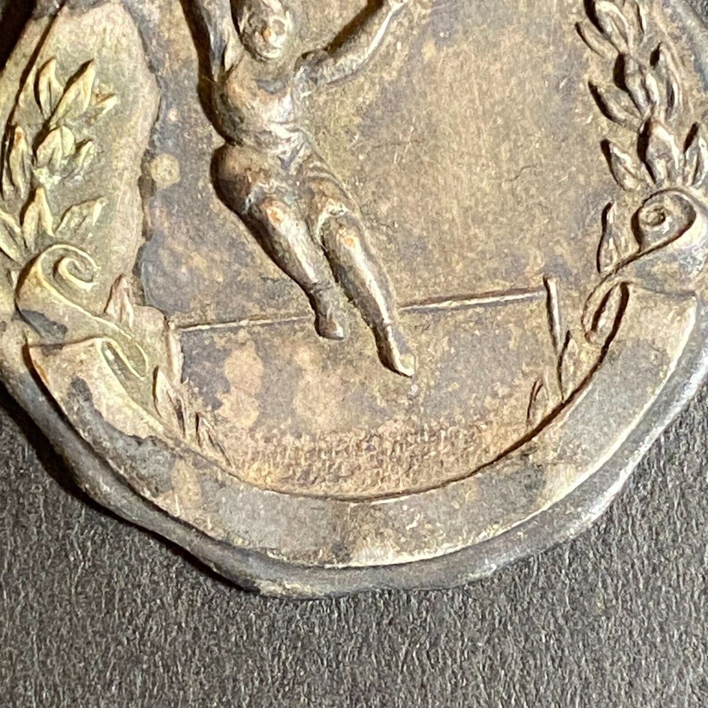 c1920's-40's Pole Vault ? Blank Medal / Award Pendant 30mm 8g