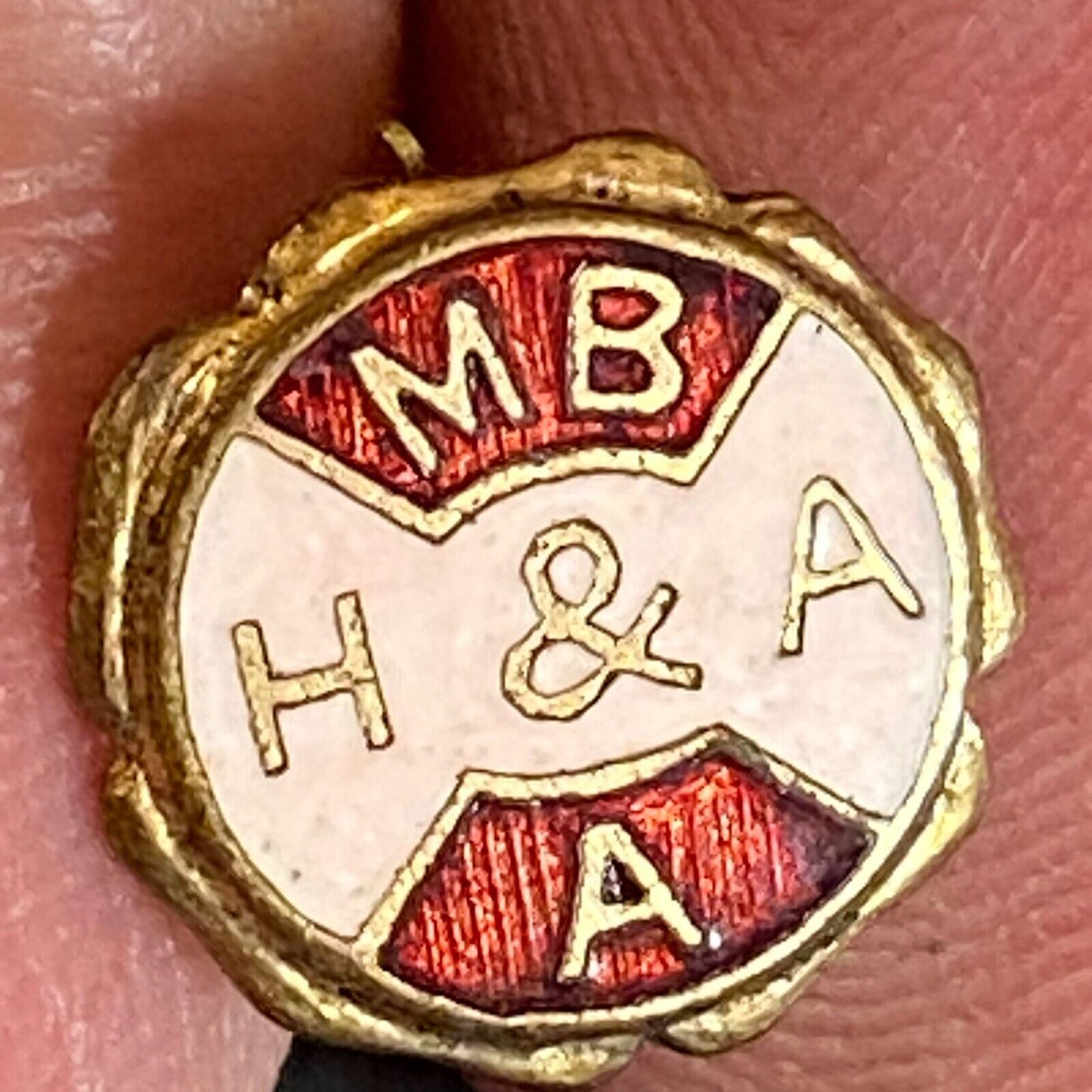 H&A MB A Union? Tiny Color Enameled Lapel Pin 11mm