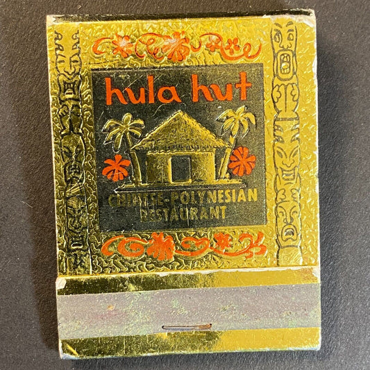 Hula Hut Chinese Polynesian Restaurant Wheaton, MD Matchbook c1973 Scarce