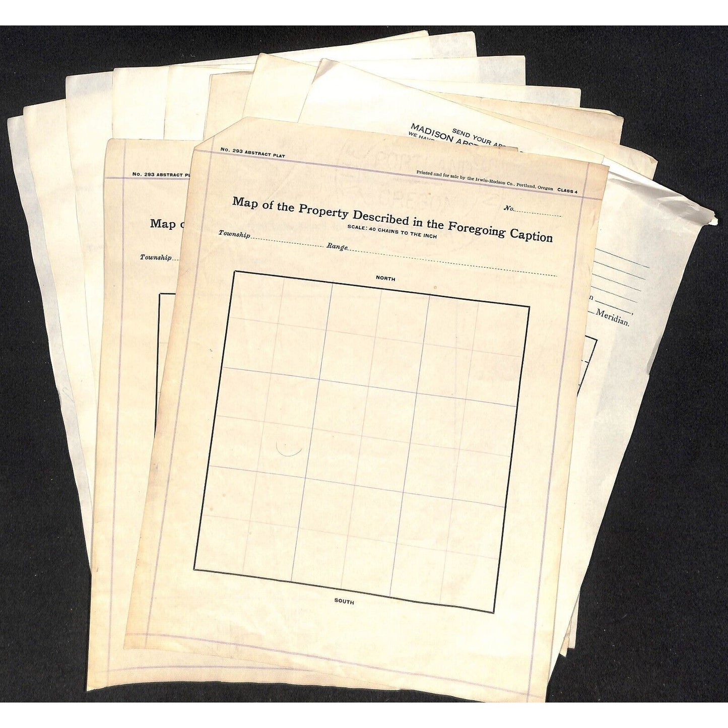 Virginia City, MT Madison Abstract and Title Co. 12pcs c1922-40's Work Sheets