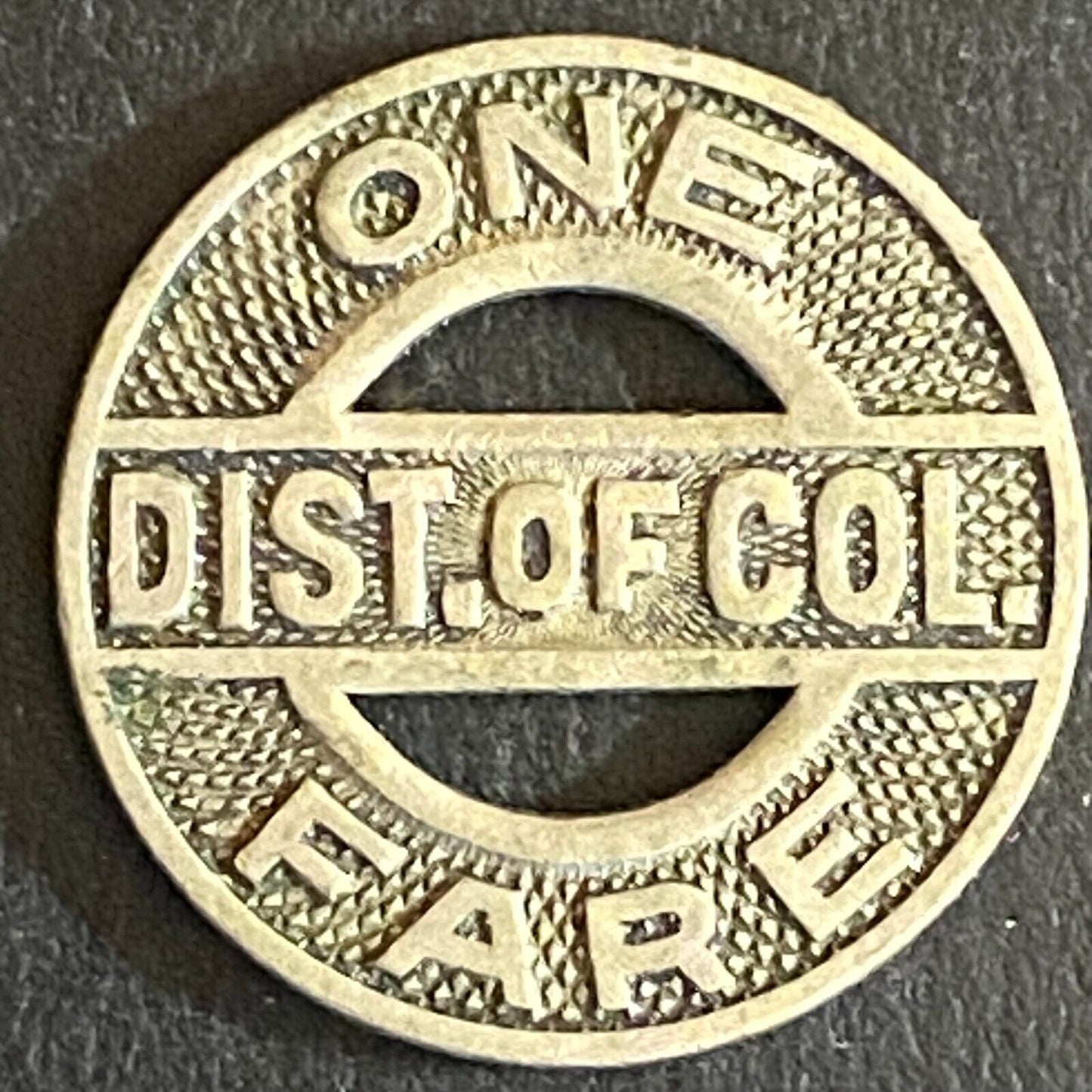 D. of C. Capital Transit One Fare Transit Token 16mm (#6)