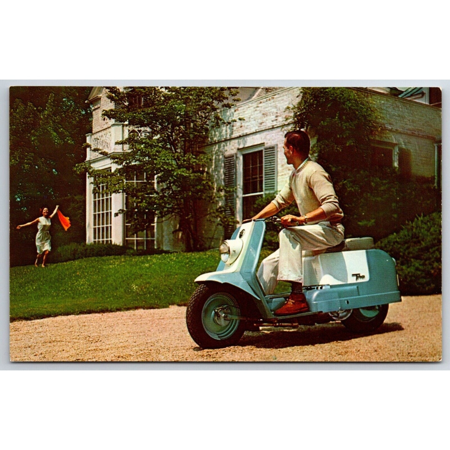 Harley Davidson Dealer Postcard 1960 The Topper Scootaway Scooter NP VGC Scarce