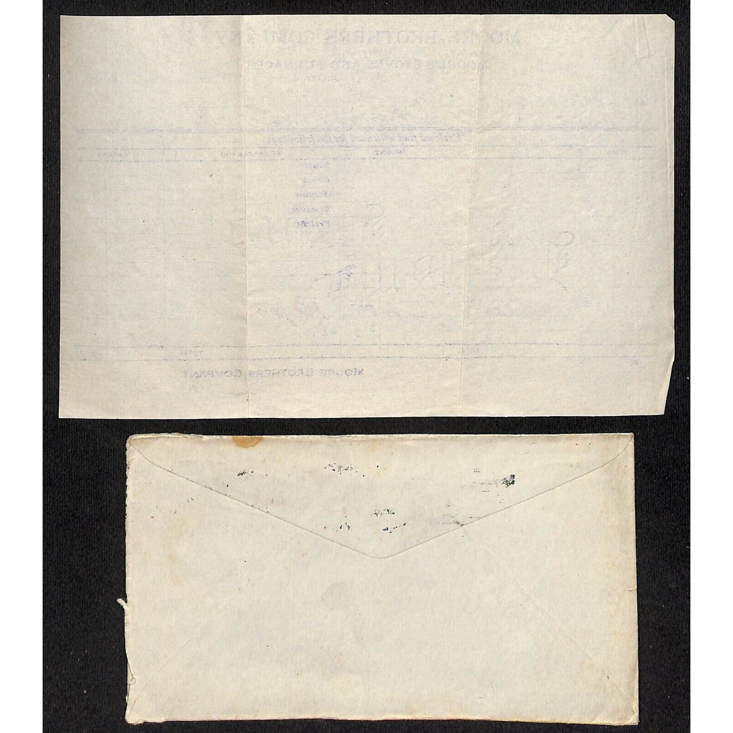 Moore Brothers Stoves Samuel Wang Co* N. Georgetown 1916 Billhead 1917 PM Cover