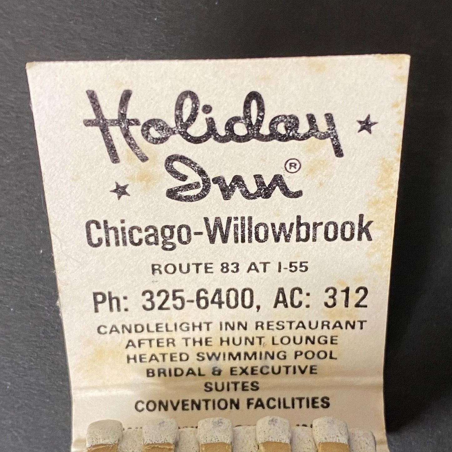 Holiday Inn Holidex Computer Chicago Willowbrook Full Matchbook c1974-80's