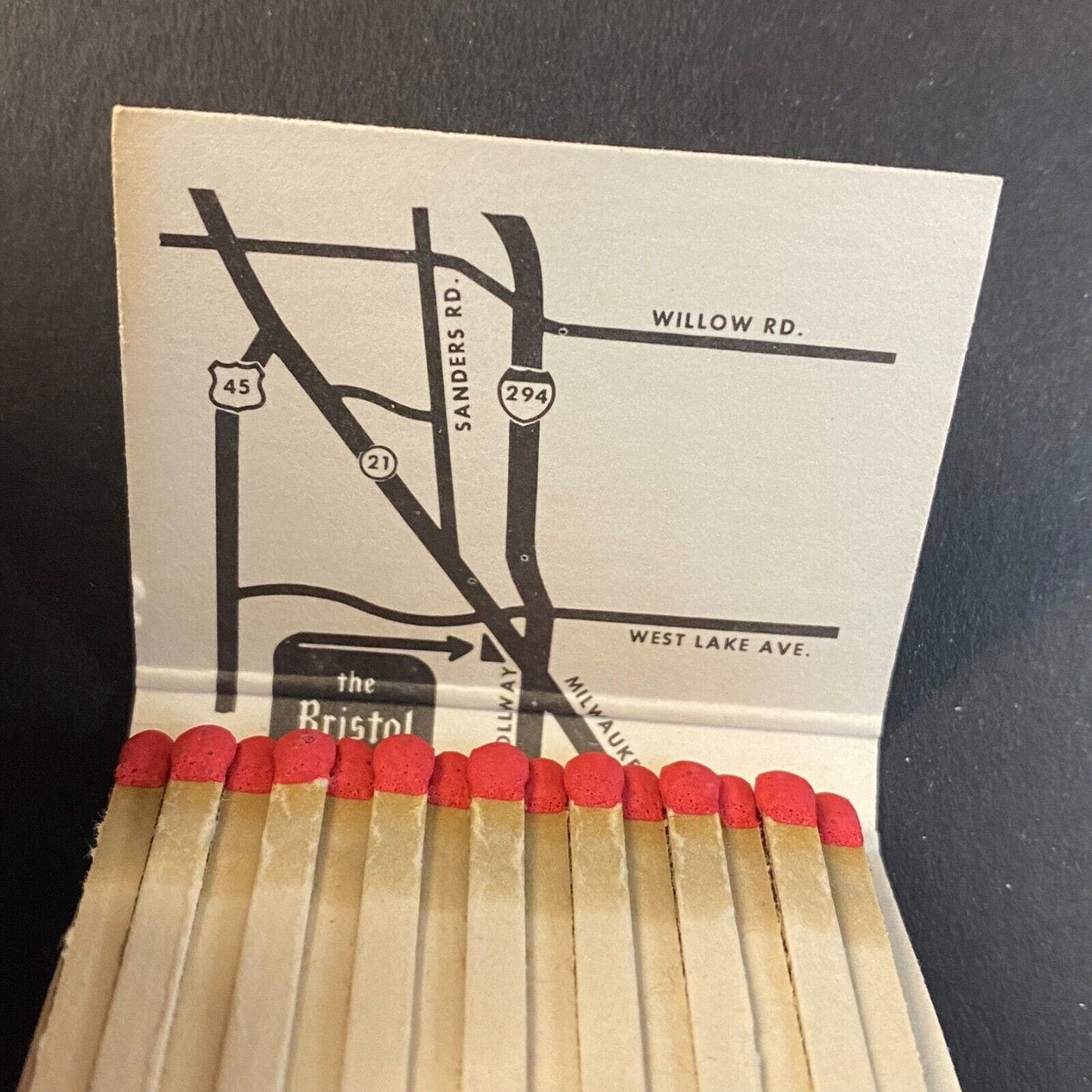 Bristol House Restaurant Glenview c1973-80's Full Matchbook Scarce