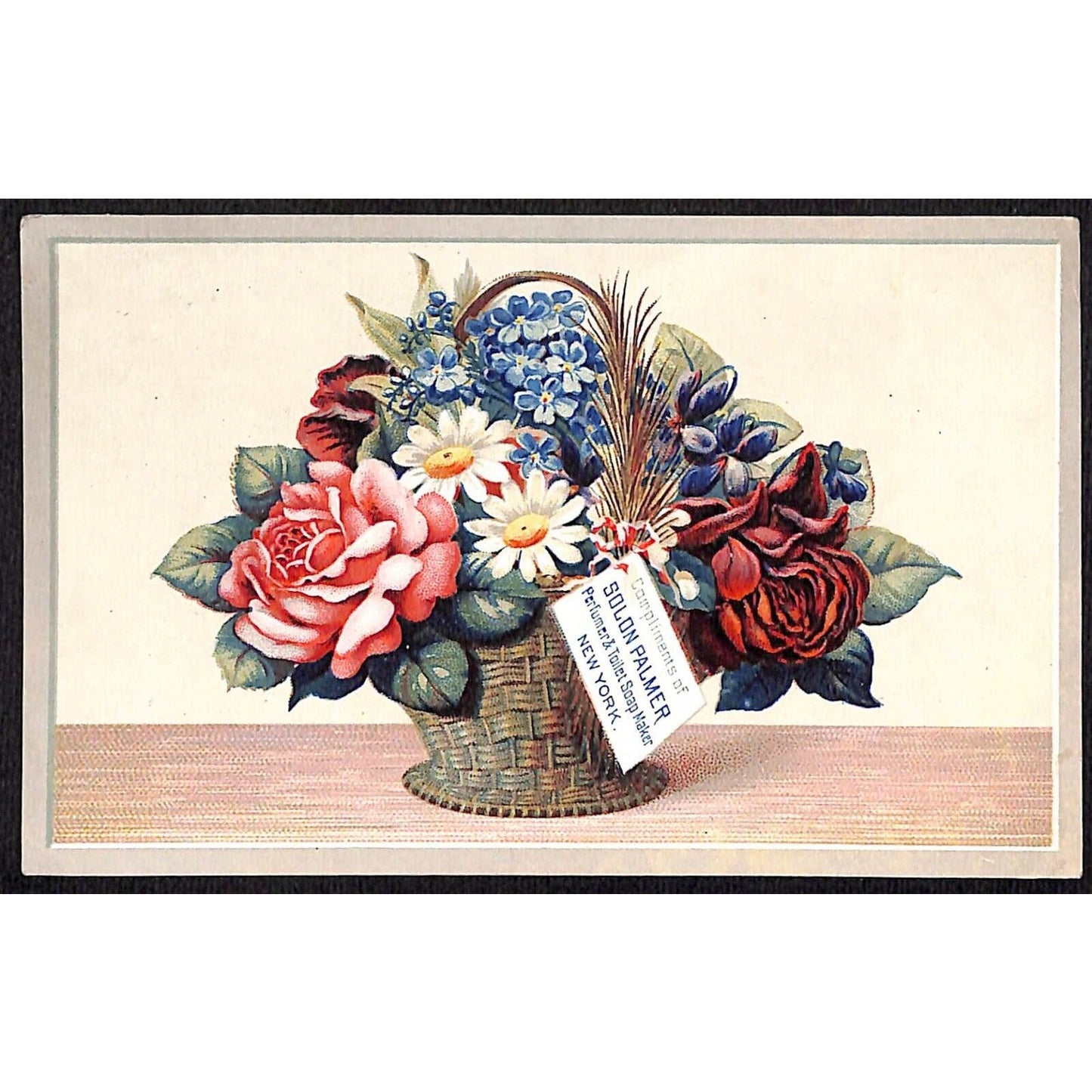 Solon Palmer Perfumer & Toilet Soap Maker Pearl St. NYC Victorian Trade Card