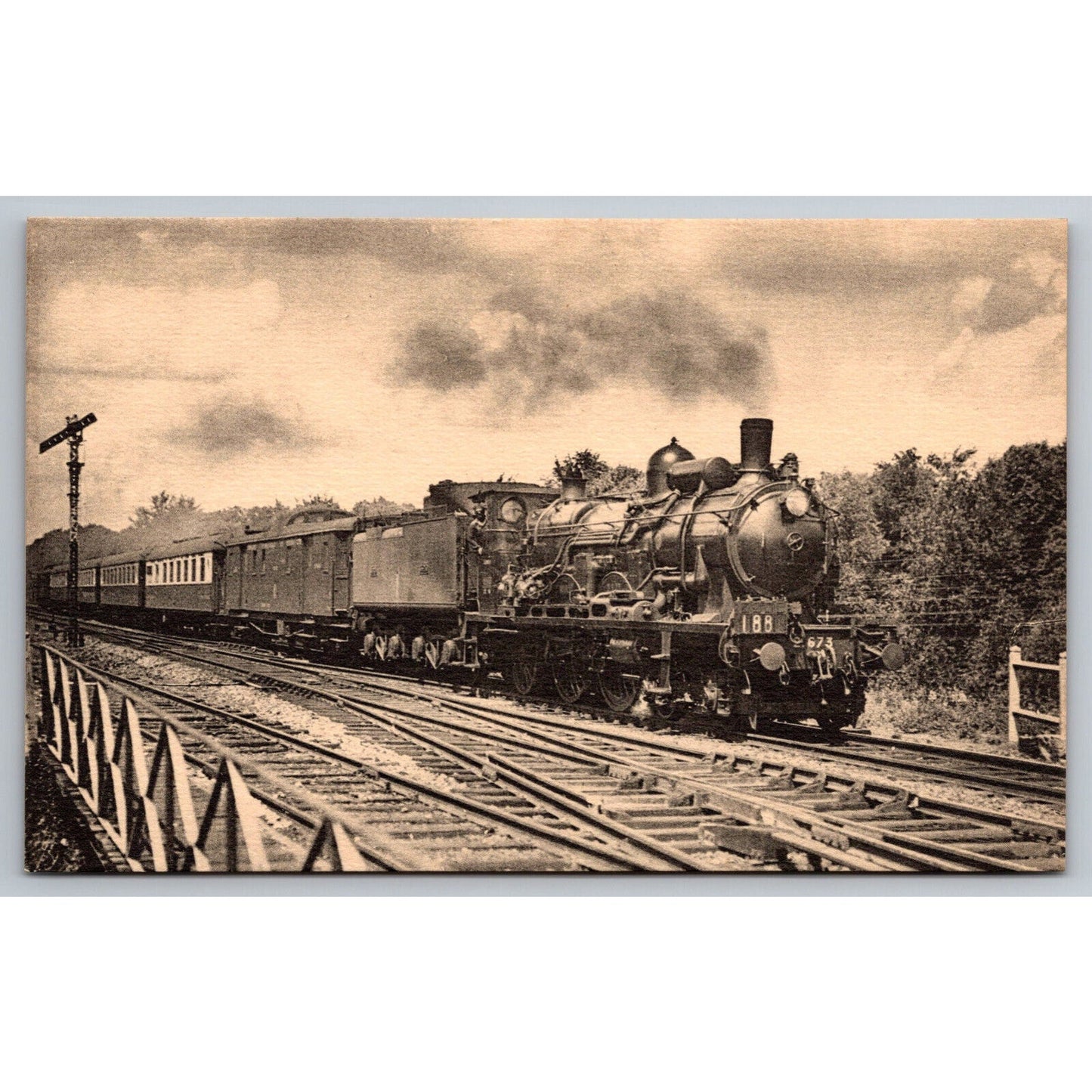 French Railroad RPPC* Postcard Machine Atlantic 2673 c1900 H.M.P.