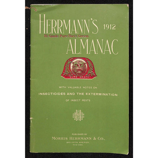 Herrmann's 1912 Almanac w/ Insecticide Extermination Notes 32pp Scarce