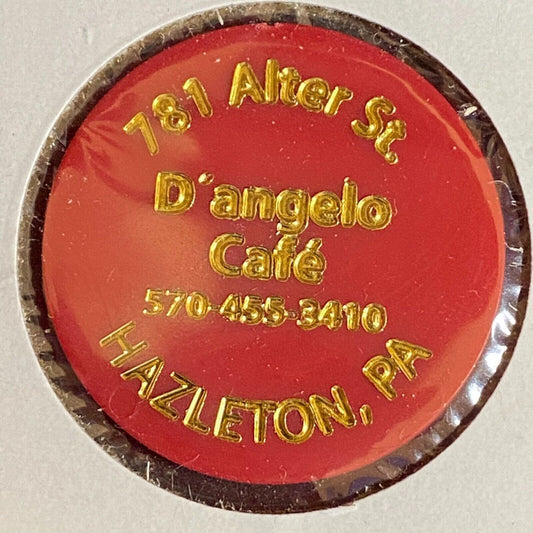 Hazelton, PA D'Angelo Cafe c1998-2000's Plastic "$1.00" Token