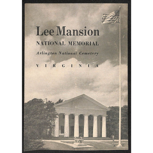 Lee Mansion National Memorial Arlington National Cemetery Brochure 1964 Reprint