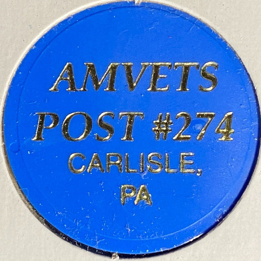 Carlisle, PA AMVETS Post 274 Plastic Drink Token G/F "Whiskey"
