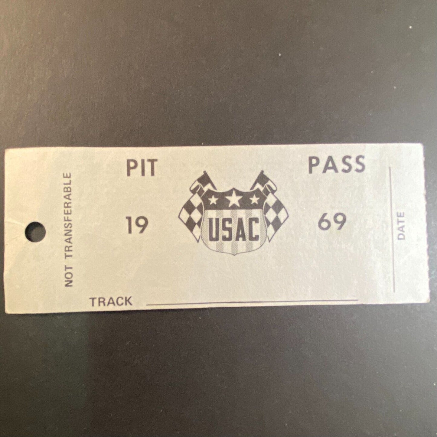 USAC 1969 Pit Pass Stub Auto Racing Races