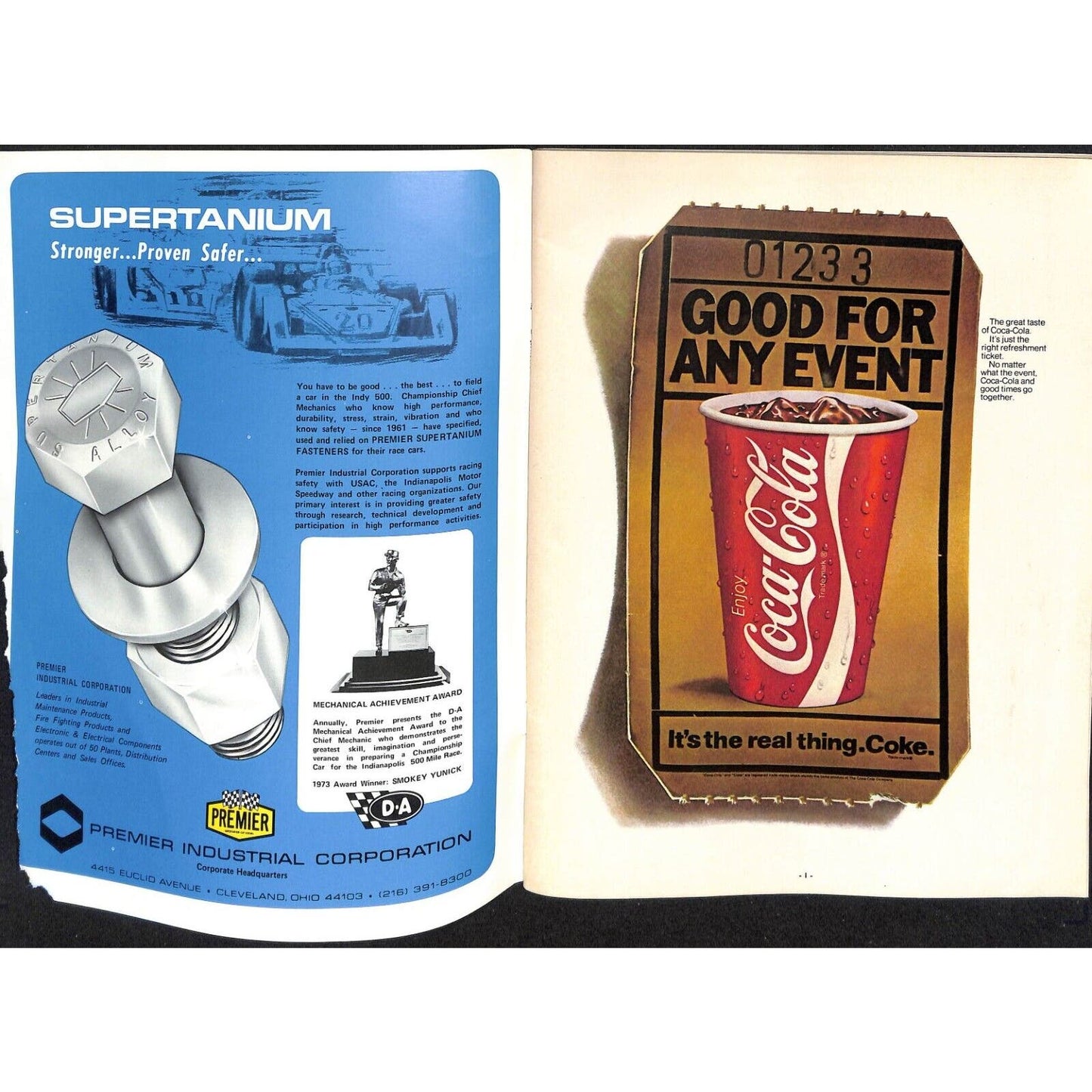 1974 Indianapolis 500 Program Racing VGC 112pp 9oz