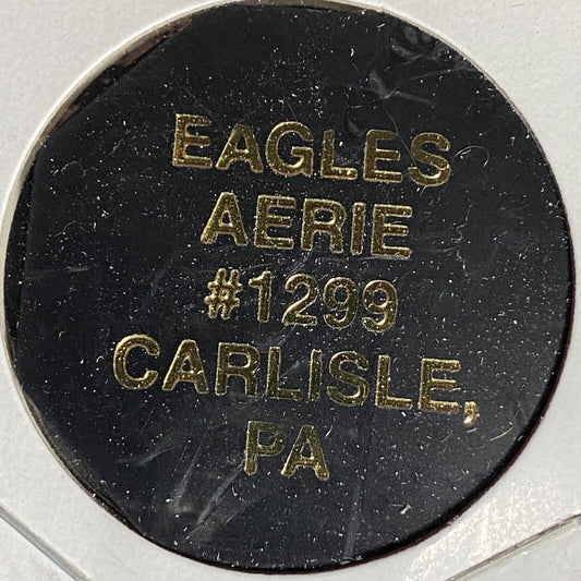 Carlisle, PA FOE Aerie 1299 Hex Plastic Drink Token G/F Top Shelf Whiskey