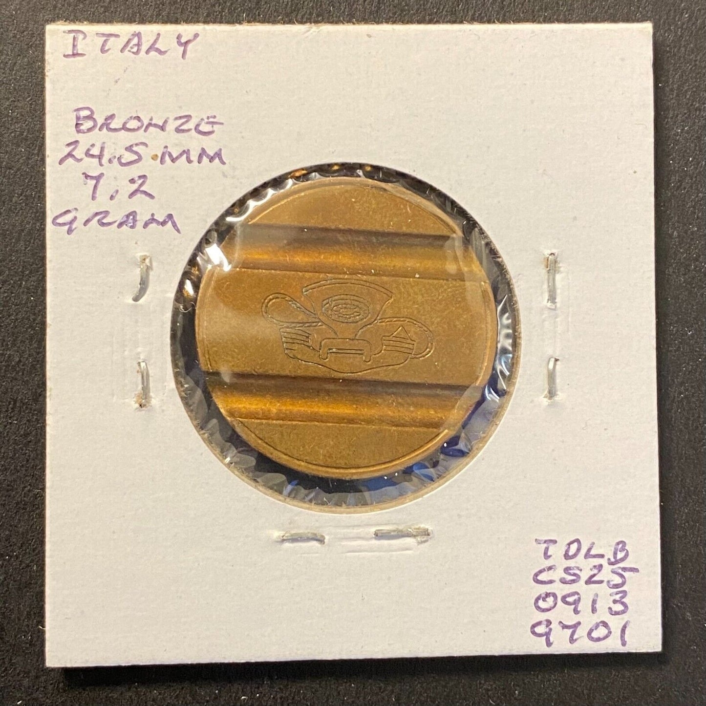 Gettone Telefonico Public Telephone Token 1971 Italy Bronze 24.5mm 7.2g #7101 VG