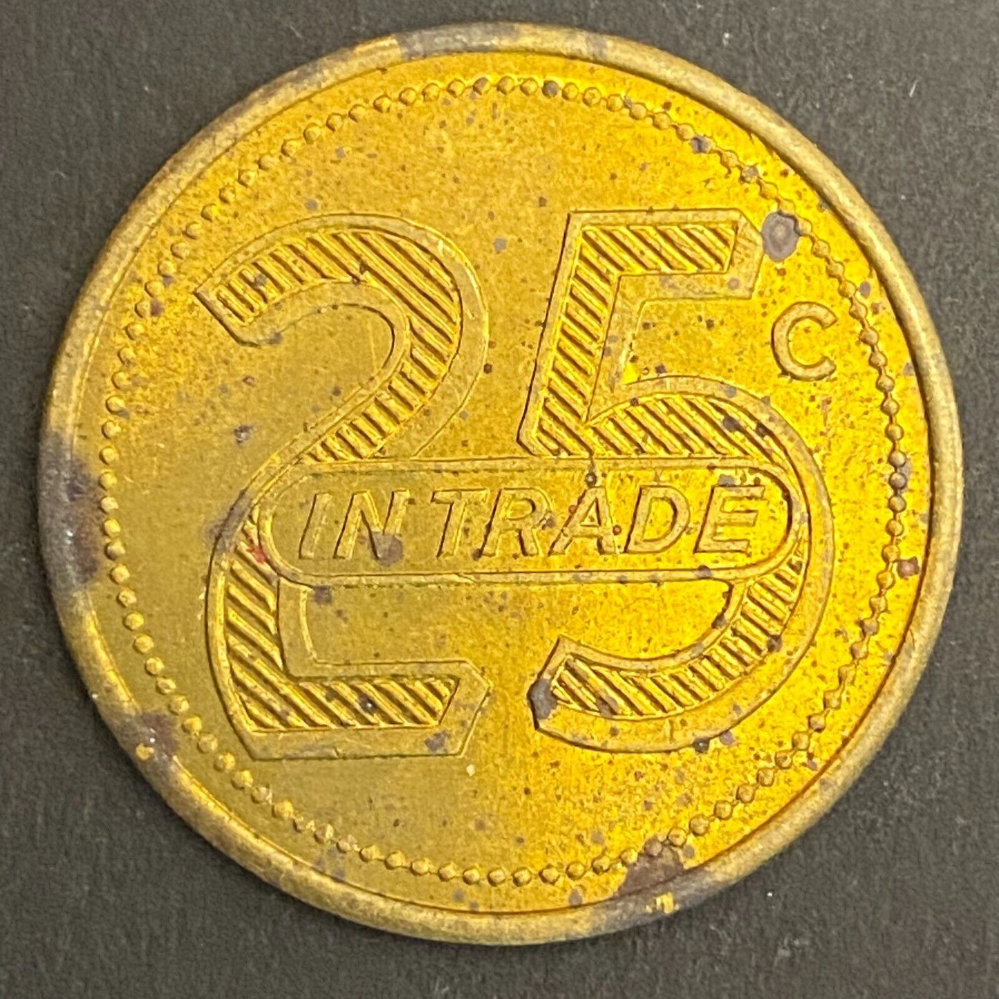 Fort Polk NCO Open Mess G/F 25¢ in Trade Token Brass Louisiana 28mm (#1)
