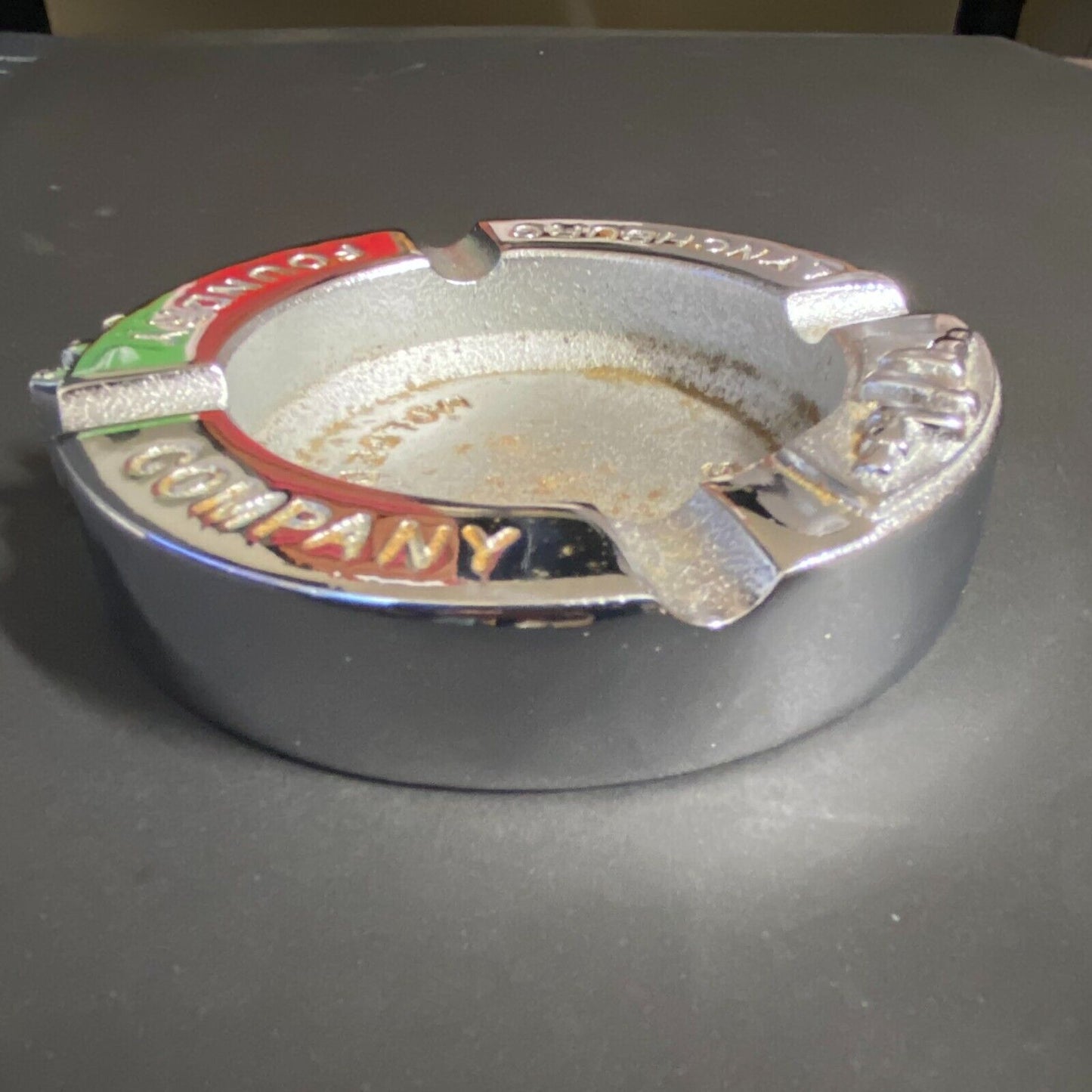 Lynchburg Foundry Company Chromed Cast Iron Ashtray w/ Crankshaft Gear Teeth
