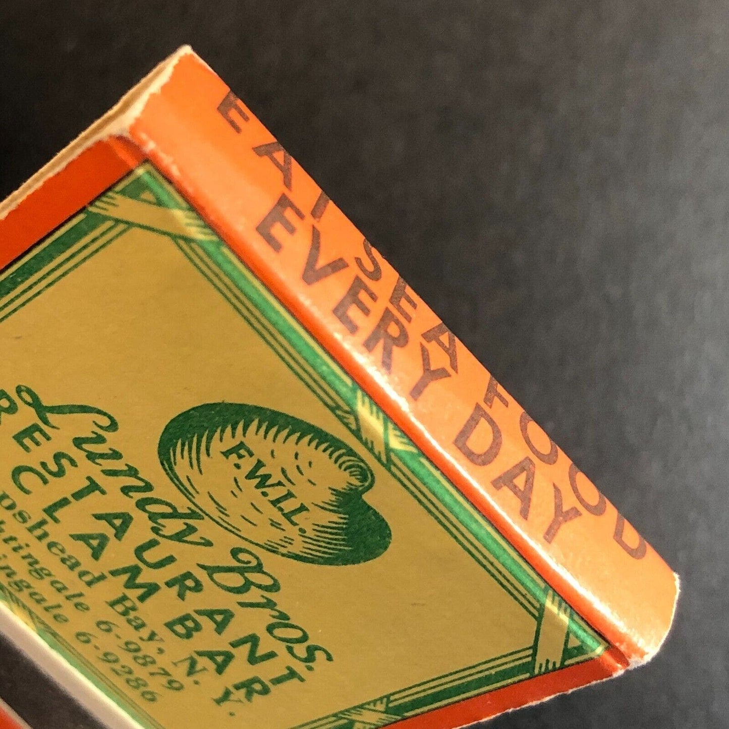 Lundy Bros. Restaurant & Clam Bar Sheepshead Bay Full Matchbook c1950's-60's