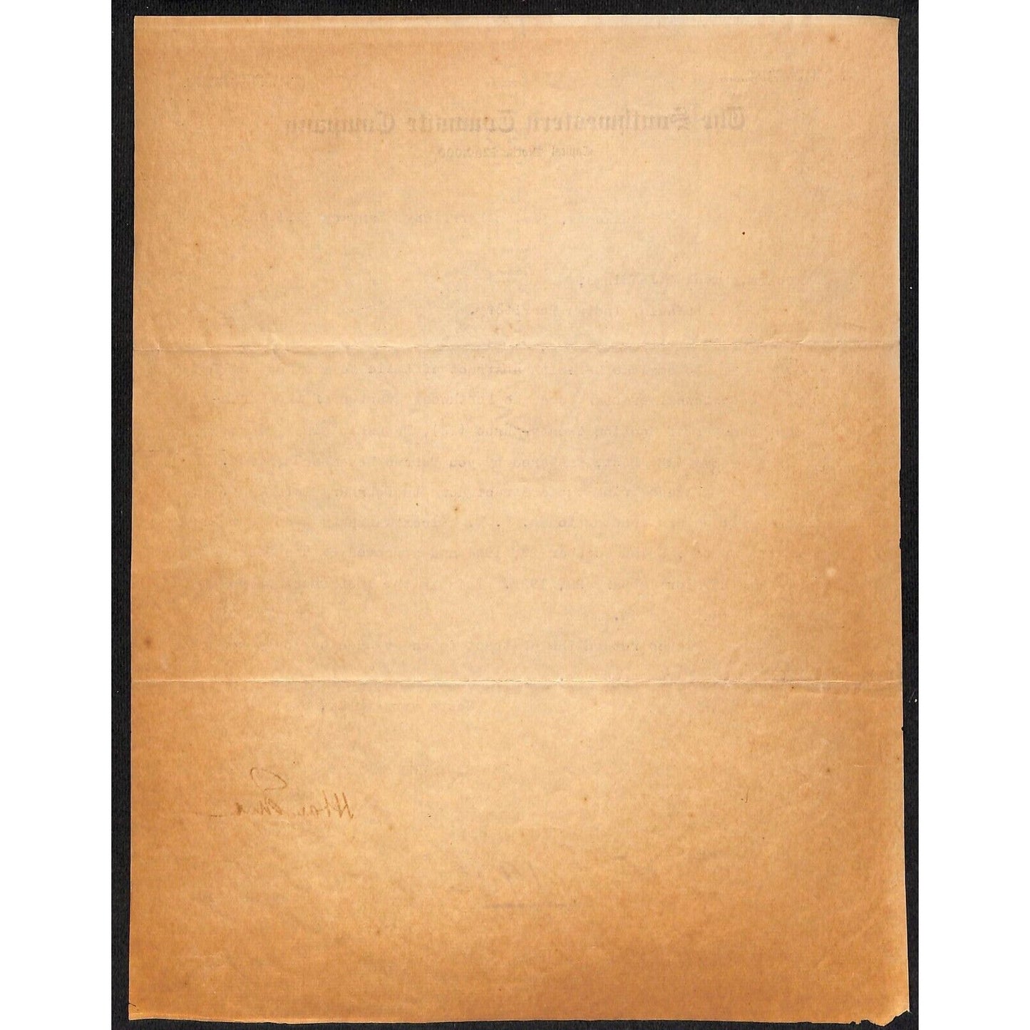 1905 Southwestern Townsite Co. I.T. Muskogee, OK Letterhead - Heavy Toning