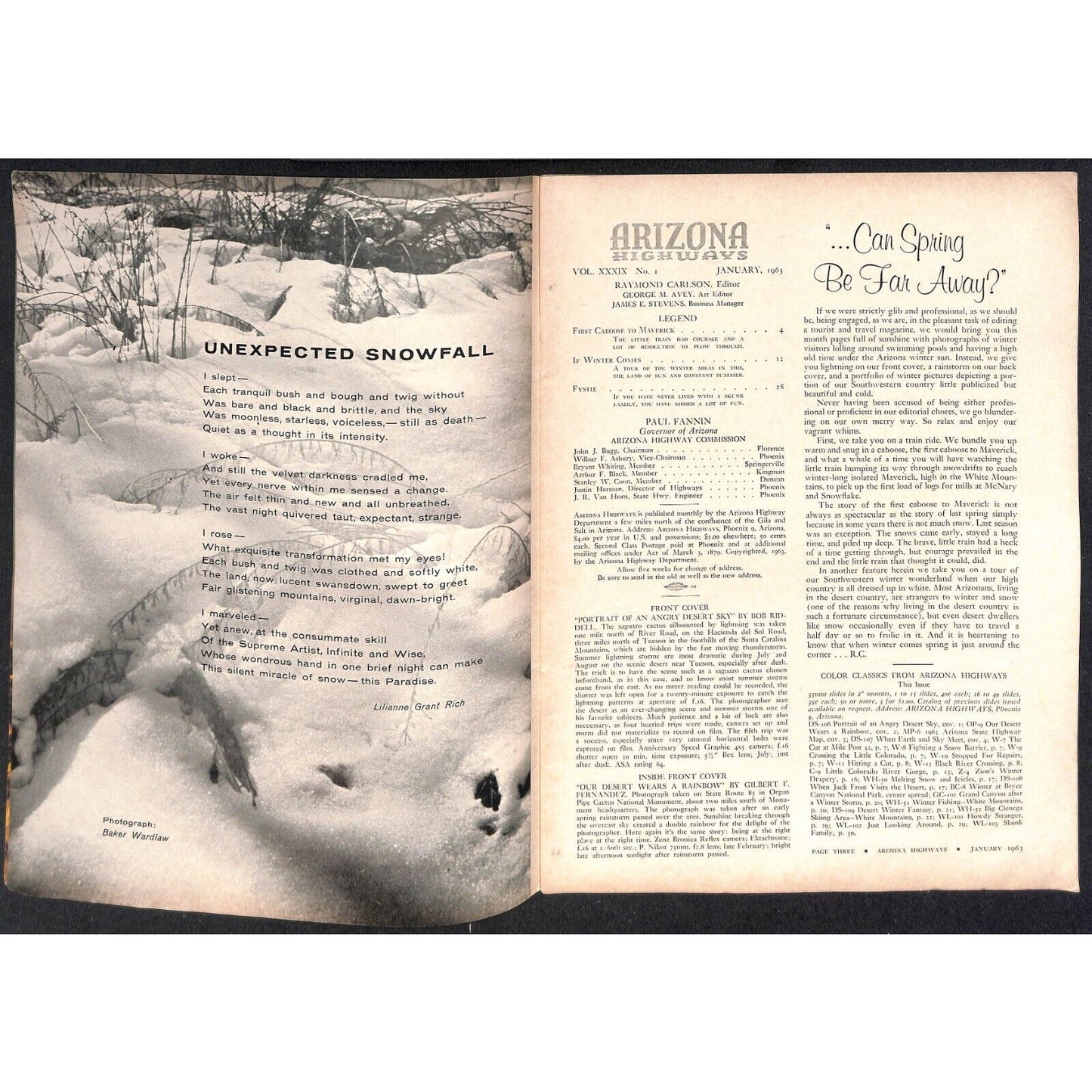 Arizona Highways Magazine January 1963 First Caboose to Maverick 36pp VGC