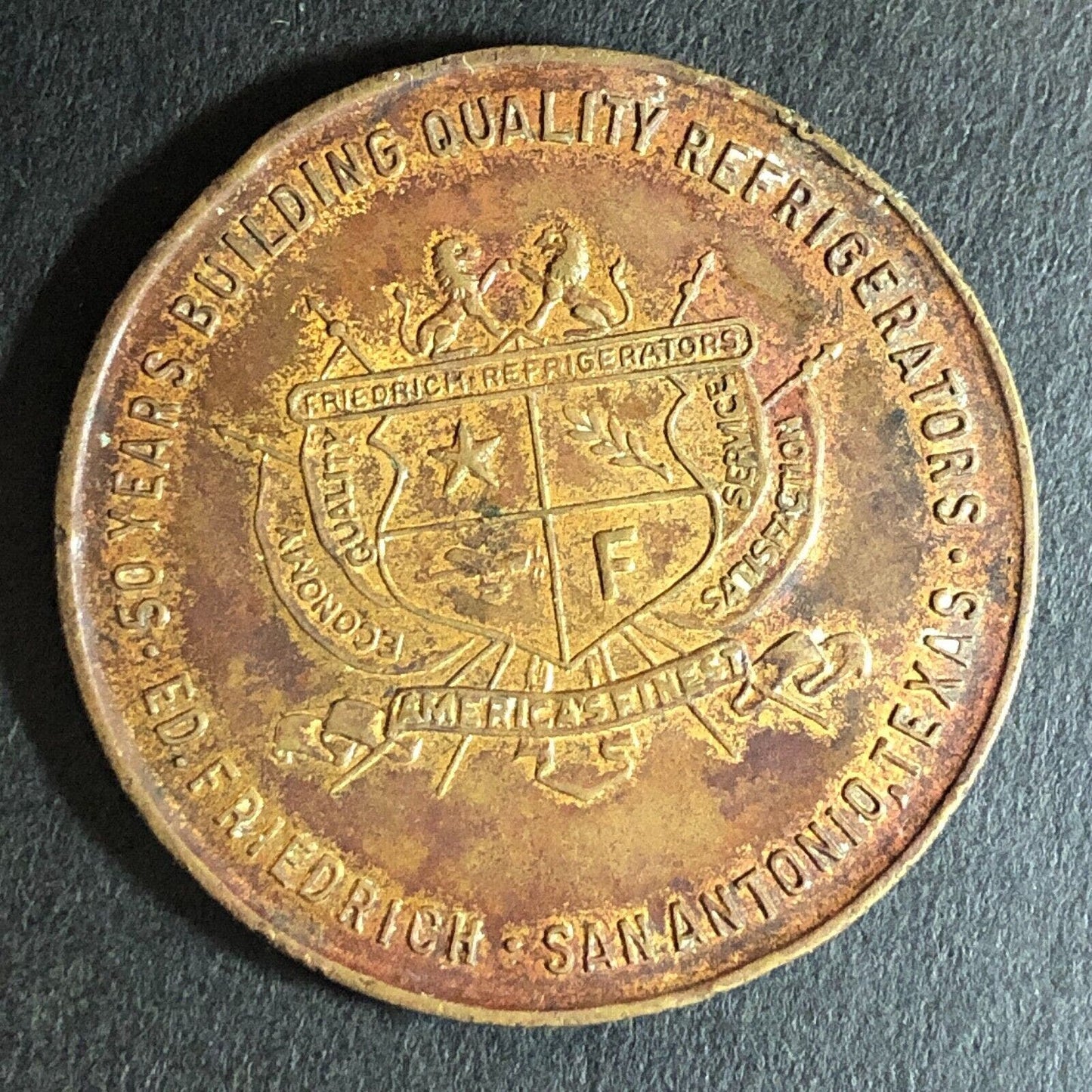 Ed Friedrich 50th Anniversary 1883-1933 Good Luck Medallion 33mm 12g