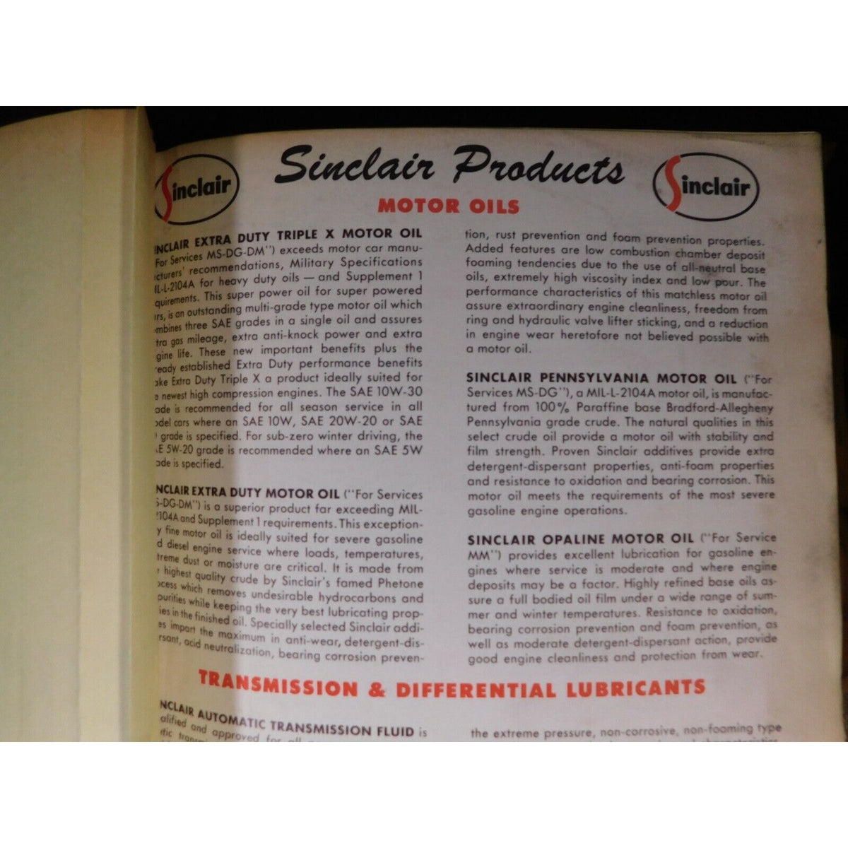 Sinclair Master Lubrication Handbook Trucks Trailers Cars Farm 1957 - 11 lbs. !